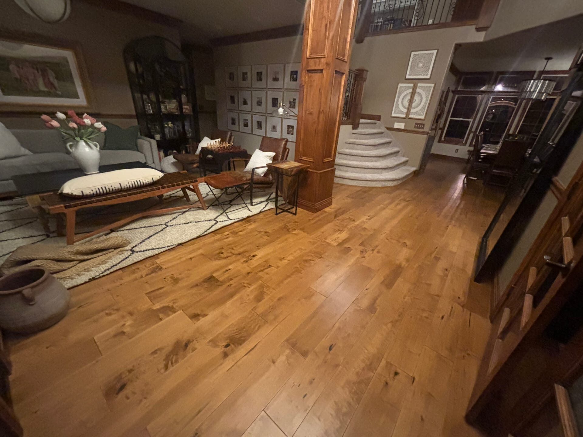 Hardwood — living room & staircase