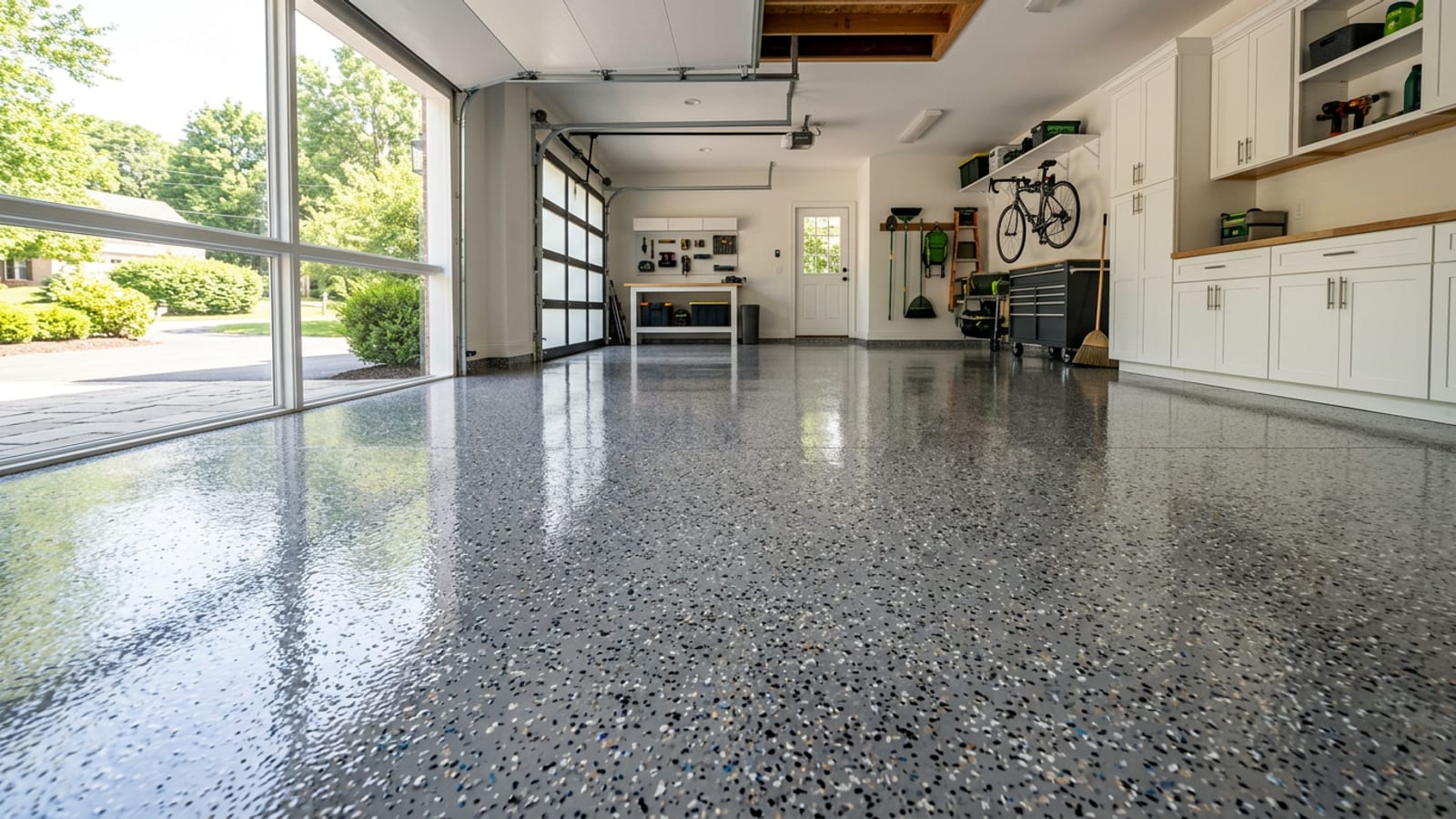 Epoxy Flake Coating installed by Red Roan Flooring